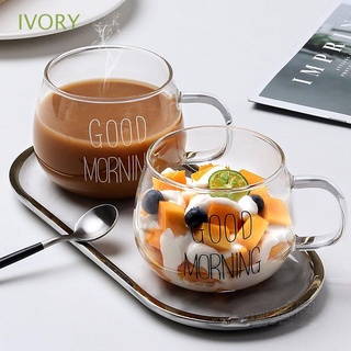 Ivory แก้วมัก ลาย Good Morning น่ารัก พร้อมหูจับ สําหรับใส่เครื่องดื่มร้อน นม น้ําผลไม้ กาแฟ