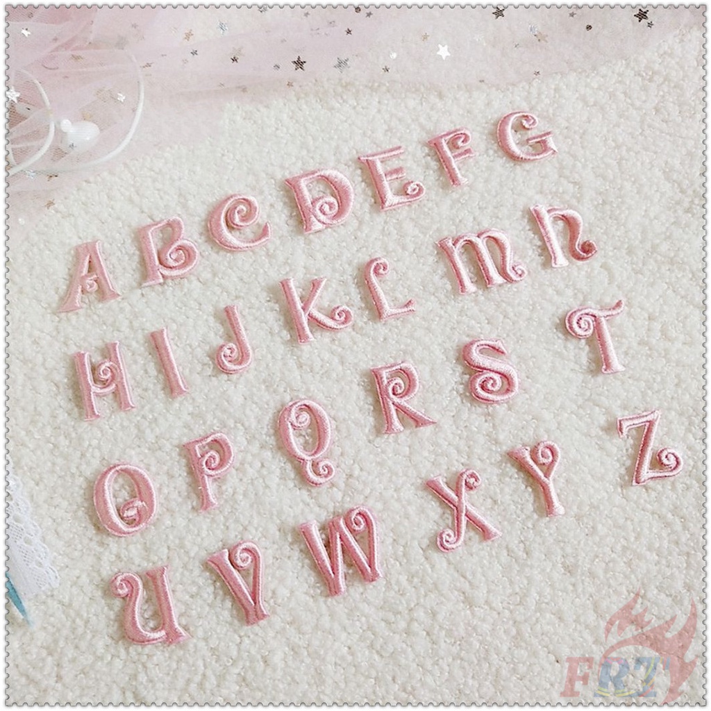 ☸ Pink Letters Self-adhesive Sticker Patches ☸ 1Pc Iron on Sew on Badges Patches DIY Embroidery Patch