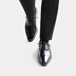 Cap Toe Oxford Shoes (Black) รองเท้าหนังสีดำ