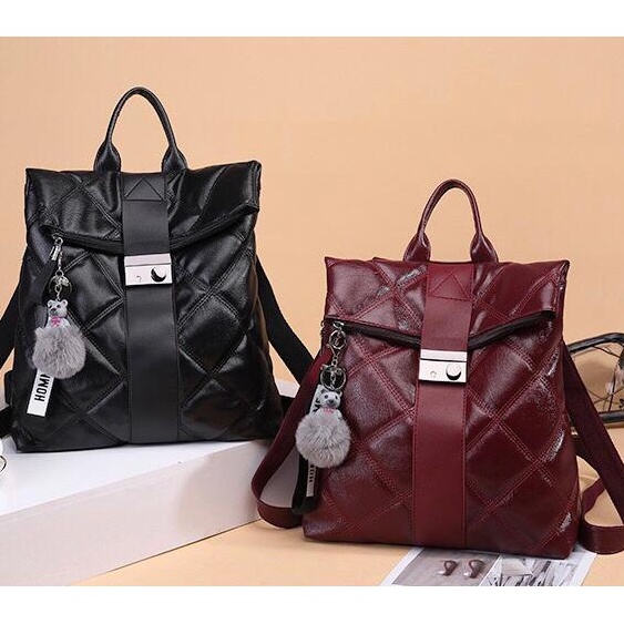 BJ1613 - สีดํา - COOL BACKPACK MULTIPURPOSE TEENAGE SCHOOL BAG BACK BACKPACK ใหม่ล่าสุดแฟชั่นนําเข้า
