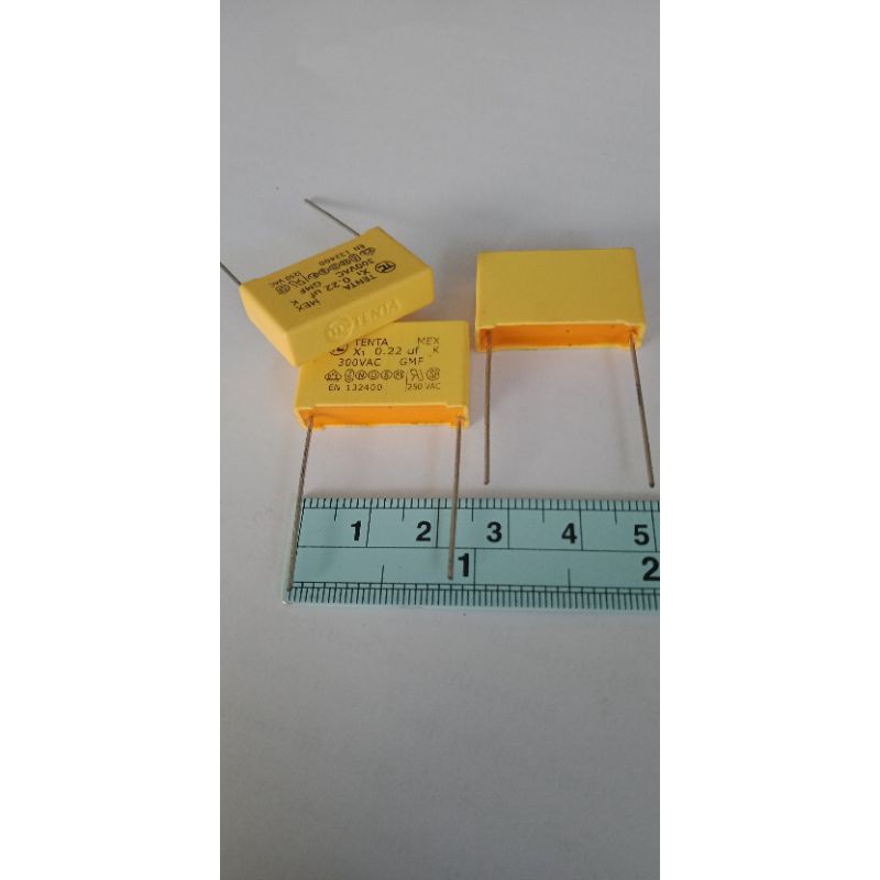 (แพ็ค3ตัว) C 0.22UF 300V 224K 224PF 220NFคาปาซิเตอร์ 0.22UF 250V CสีเหลืองTC MEX ขาห่าง22มิล 0.22UF 