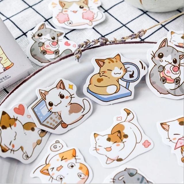 45 ชิ้น Happy Kitten กิจกรรมรายวันสติกเกอร์แพ็ค (Candy Poetry-CP033-HD119)