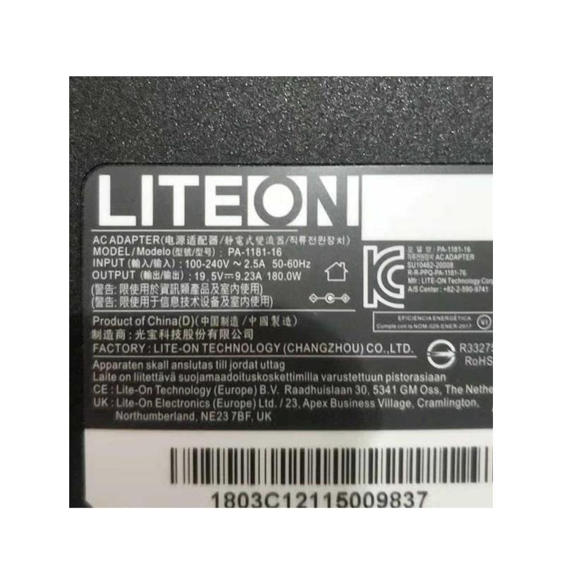 Original AC Adapter Charger For LITEON 19.5V 9.23A 180W 5.5x2.5mm PA ...