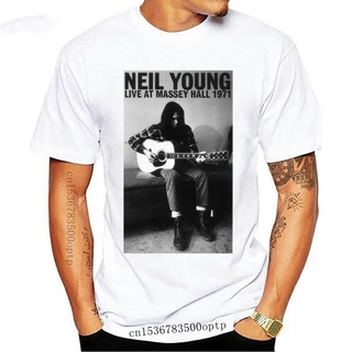 เสื้อยืดผ้าฝ้ายCOTTON ใหม่ เสื้อยืดลําลอง แขนสั้น พิมพ์ลาย Neil Young Live Massey Hall Music แฟชั่นคลาสสิก สําหรับผู้ชาย