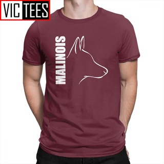 เสื้อยืดลําลอง ผ้าฝ้าย แขนสั้น พิมพ์ลาย Silly Dog Belgian Malinois สําหรับผู้ชายSize S-5XL