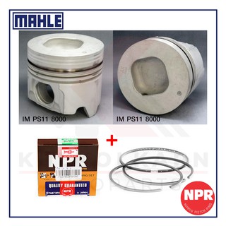 MAHLE ลูกสูบ+แหวน NPR สำหรับ ISUZU BUS, HI DECKER รุ่นเครื่อง 10PC1-T