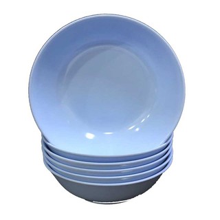 ✨ขายดี✨ เอโร่ ชามเมลามีน สีฟ้า ขนาด 7.5 นิ้ว แพ็ค 6 ใบ aro Melamine Bowl 7.5" Blue x 6 Pcs