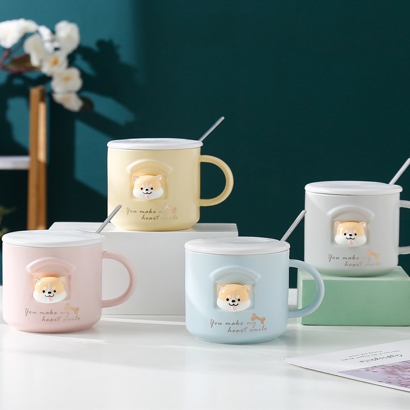 【 พร้อมส่ง !!! 】แก้วกาแฟเซรามิค แก้วมัค ชิบะ(shiba) น่ารัก ของแต่งบ้าน