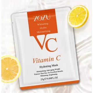 พร้อมส่ง มาส์กหน้าวิตามินซีเข้มข้น (Vitamin C) VC Mask หน้าขาวกระจ่างใส 1 แผ่น