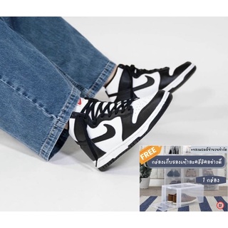 (ของแท้ 100% พร้อมส่ง แถมกล่องรองเทัาอะคลีลิค) NIKE DUNK HIGH BLACK WHITE (PANDA) 🐼