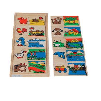 0650 เกมจับคู่สัตว์กับที่อยู่ , ของเล่นไม้, ของเล่นเสริมพัฒนาการ, ของเล่นเด็กอนุบาล, สื่อการสอนเด็กอนุบาล