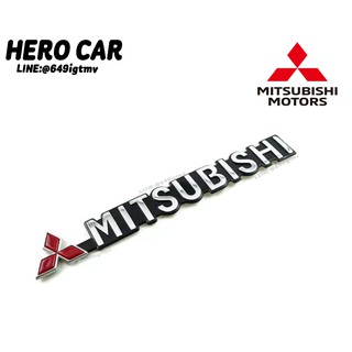 โลโก้ LOGO MITSUBISHI สีเงินขอบดำ ติดรถยนต์ MITSUBISHI