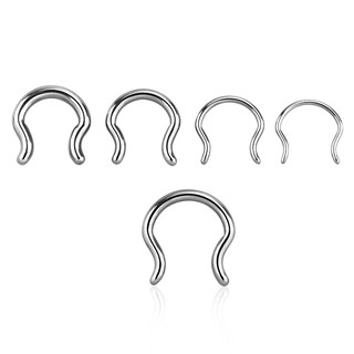 จิวจมูก จิวจมูกแหวนสแตนเลสเจาะจมูก แหวนจมูกสแตนเลส สีเงิน septum nose ring earrings (ราคาต่อ 1 ชิ้น)