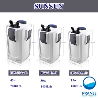 SUNSUN HW-702A /HW-703A /HW-702B กรองนอกตู้สำหรับตู้ปลา