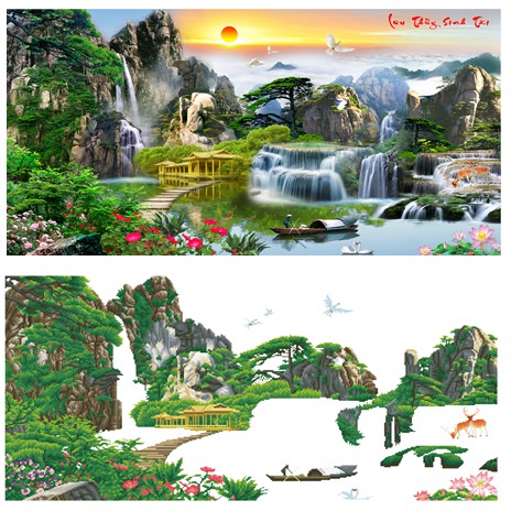 Luu Thuy Sinh Tai Landscape Diamond Painting VS169 Size: 160*75cm