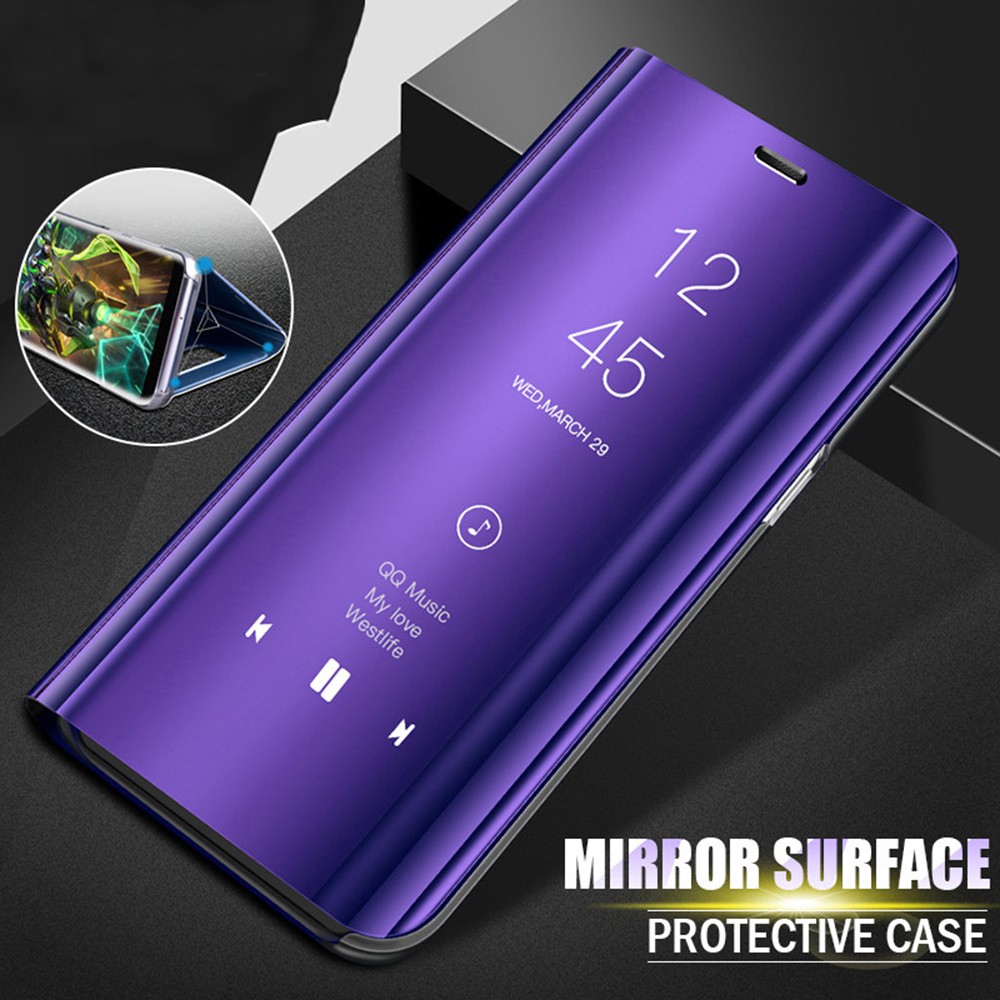 Samsung Note 9 S8 Plus S9 Plus S7 Edge Luxury Smart Flip Stand Holder Mirror Full Cover Phone Case เคสโทรศัพท์มือถือ