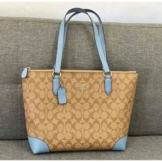 Coach Zip Top Tote Signature Canvas