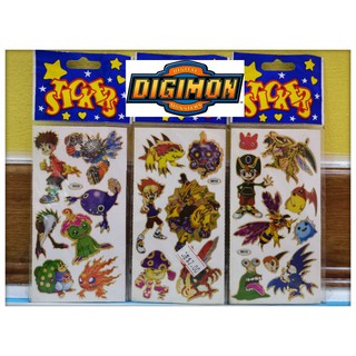 Stickers Digimon Digital Monster สติกเกอร์สะสม ดิจิมอน ชุด 3 แผ่น