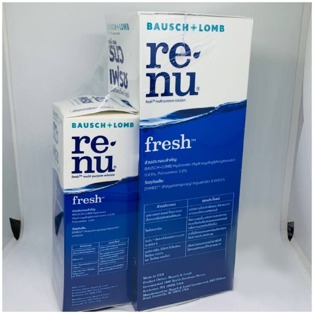 RENU น้ำยาล้างคอนแทคเลนส์ 355 ML. พิเศษ (รุ่น 355 ml แถม ขนาด 60 mlขนาดเอาขึ้นเครื่องบินได้) Exp 10/2022