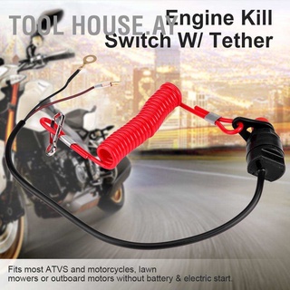 Tool House.ay Motorcycle Outboard Lawn Mowers Emergency Engine Kill Stop Switch W/ Tether Lanyard Cord