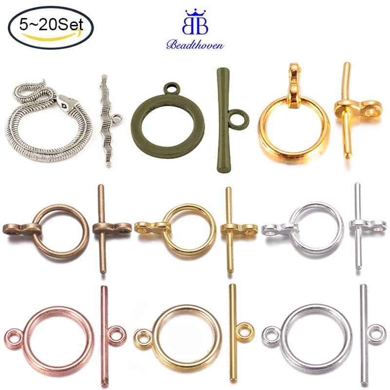 20 ชุด 15×2 มม. ทิเบตหัวเข็มขัดกลมแบนทิเบตผสมนิกเกิลฟรี