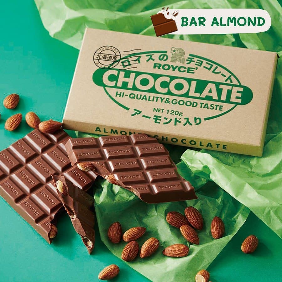 ⚡รอยซ์ ช็อกโกแลต รส อัลมอนด์จากแคลิฟอร์เนีย / ️ROYCE CHOCOLATE BAR ALMOND🍿 Shopee Thailand