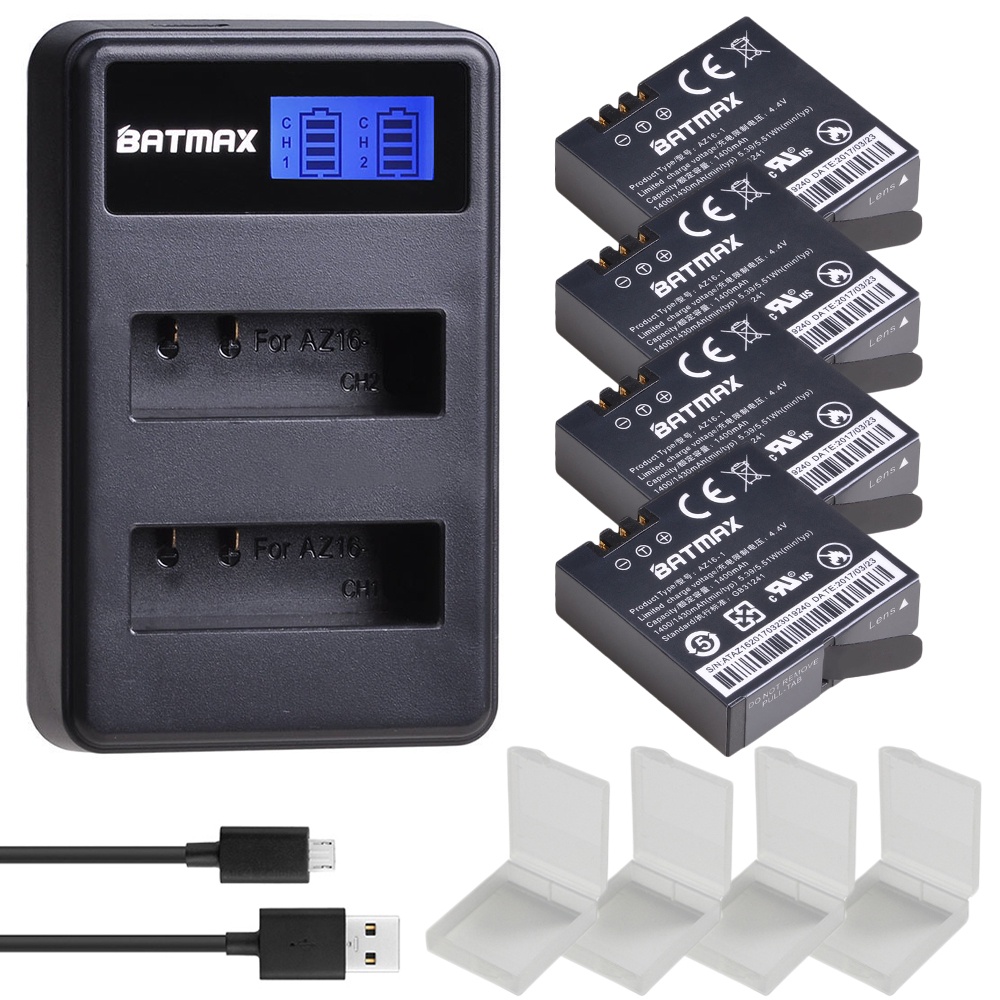แบตเตอรี่4cs 1400mAh 3.85V Battery AZ161 + LCD USB Dual Charger for