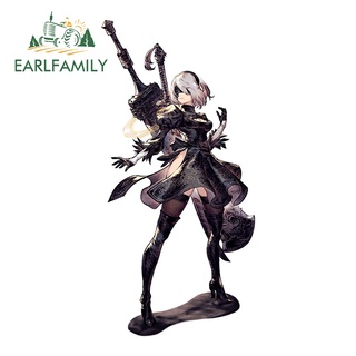 Earlfamily สติกเกอร์ JDM กันน้ํา กันรอยขีดข่วน ลาย NieR Automata 2B 13 ซม. x 6.3 ซม. สําหรับติดตกแต่งรถยนต์ ATV