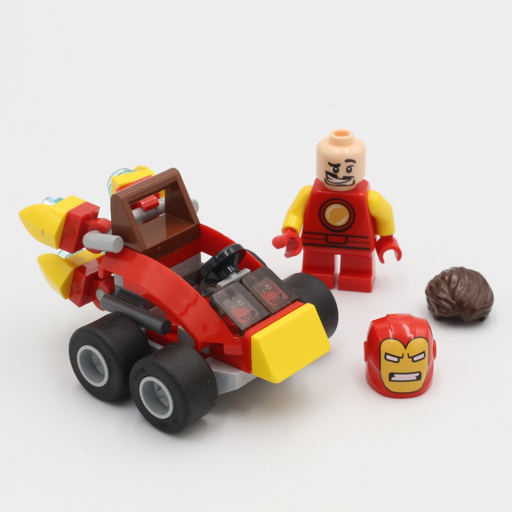 เลโก้ โทนี่ สตาร์ค (ไอรอนแมน:Ironman) และ รถ จาก LEGO Mighty Micros: Iron Man vs. Thanos Set (ไม่มีทานอส)
