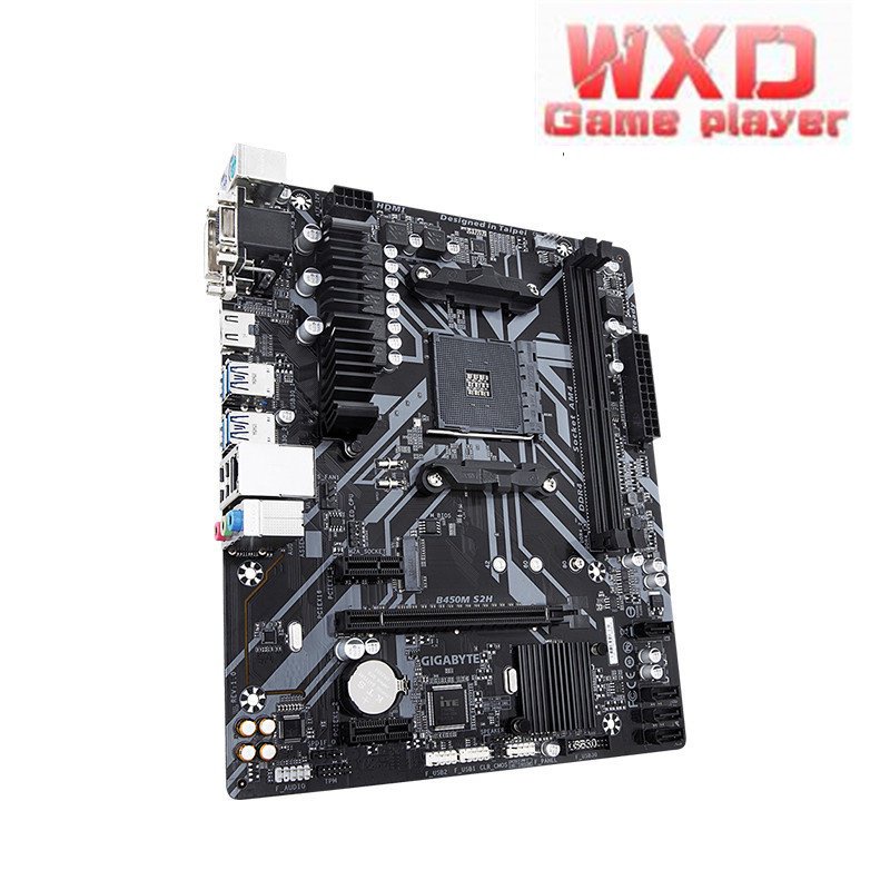 Gigabyte เมนบอร์ด GA b450m S2H (Rev. 1 x micro ATX AMD B450 2-ddr4 USB 3.1 Gen1 VGA DVI-D 32g m 2 ช่องคู่ AM4 etfj SJOV #3