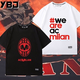 ฟุตบอลรอบเสื้อยืดผู้ชายแขนสั้นน้ำแบรนด์ super fire Rossoneri แฟนเอซีมิลานที่ระลึกรอบเสื้อยืดแขนสั้น