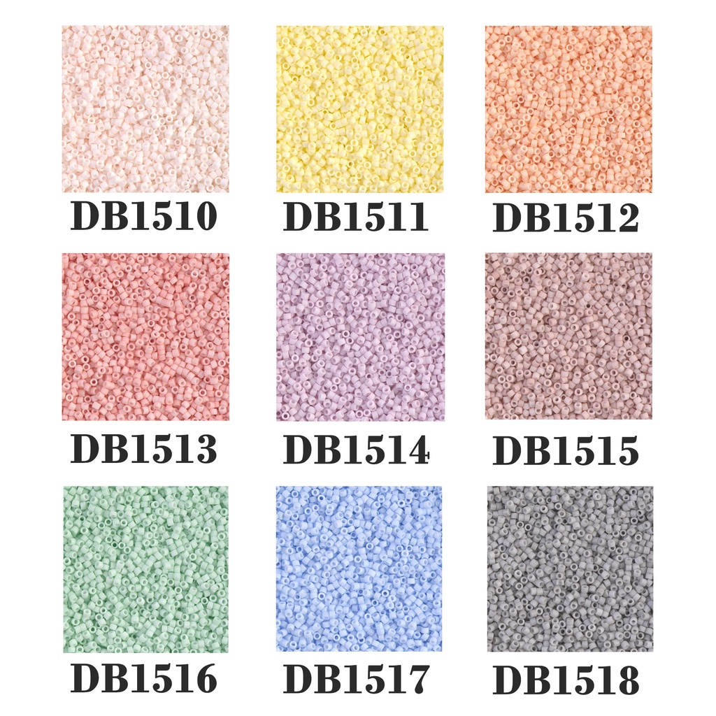 Delica 11/0 สีด้าน เม็ดบีด ลูกปัดแก้ว ทรงกระบอก Miyuki Beads