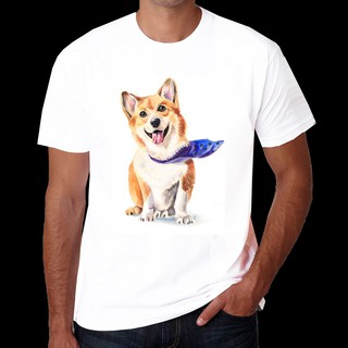 เสื้อลายหมา DF12 เสื้อยืด เสื้อยืดลายหมา สุนัขคอร์กี้ เสื้อยืดพิมพ์ลาย corgi dog T Shirt