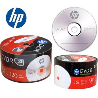 HP DVD-R 16x 4.7GB 120min แพ็ค 50 แผ่น แผ่นบันทึกข้อมูล ความเร็วในการเขียน 16x