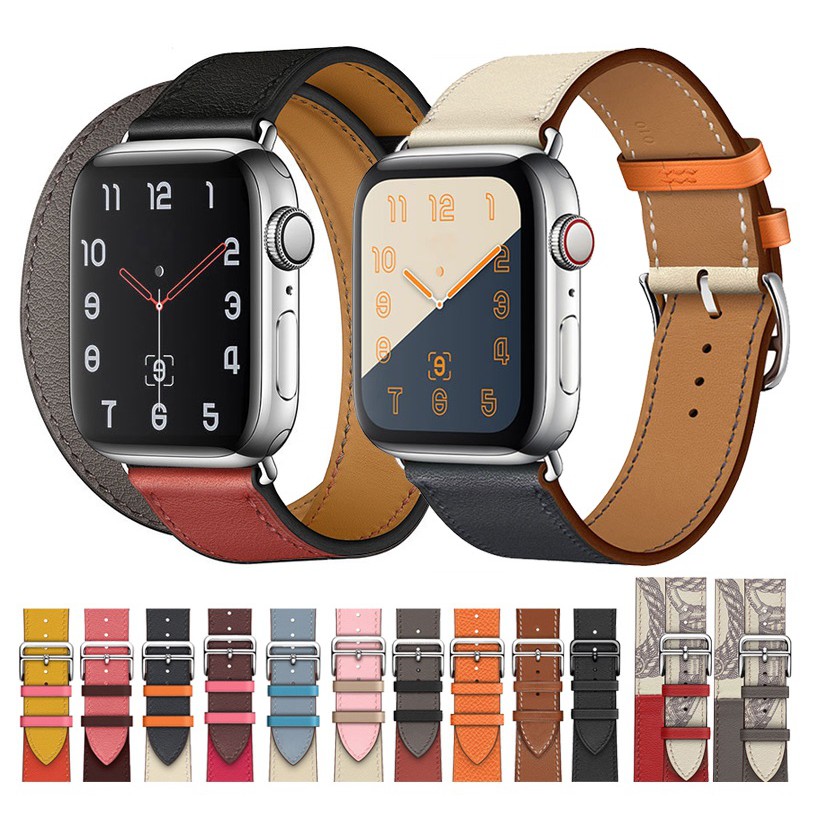 สายนาฬิกา applewatch มีทุกขนาด ทุก Series สายหนัง สายนาฬิกาข้อมือ Leather iWatch Band, ขนาด 41มม 45มม 38มม 40มม 42มม 44 มม 7 6 5 4 3,  Apple Watch SE พร้อมส่ง สายนาฬิกา Replacement Apple Watch Strap สาย applewatch 7