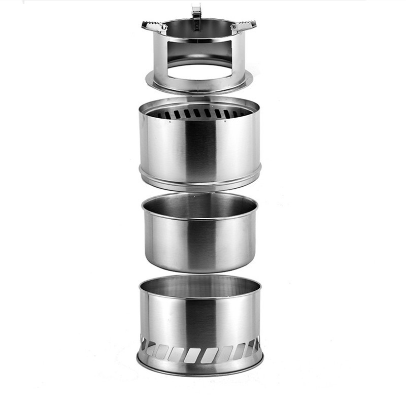 【New】Large Size Camping Wood Stove Portable Gas Firewood Burning Stove Outdoor Picnic BBQ Cooking Camping Stove Backpack #8