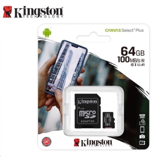 ของแท้ประกันศุนย์KINGSTON MICRO SD CARD 64GB Class 10