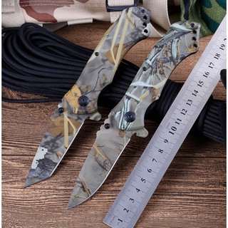 มีดพับอเนกประสงค์  มีดยุทธวิธี  มีดพับ Outdoor Tactical Wilderness Survival Hunting Knife มีดพับขนาดเล็ก มีดพกพา