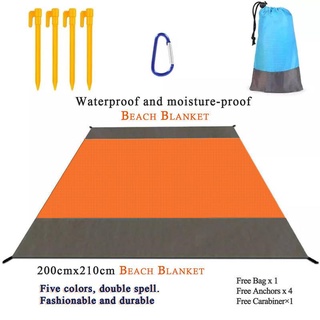 ผ้าห่มปิกนิก กันน้ํา กันทราย แบบพกพา 82.7 นิ้ว x 78.7 นิ้ว สําหรับชายหาด ตั้งแคมป์ ท่องเที่ยว เดินป่า ปิกนิก สนามหญ้า สวน กลางแจ้ง 4-8