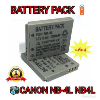 แบตเตอรี่กล้องCanon(แพ็คคู่2ก้อน) รหัสแบต NB-4L, NB4L 1200mAh Battery for Canon Digital IXUS 100 IS...