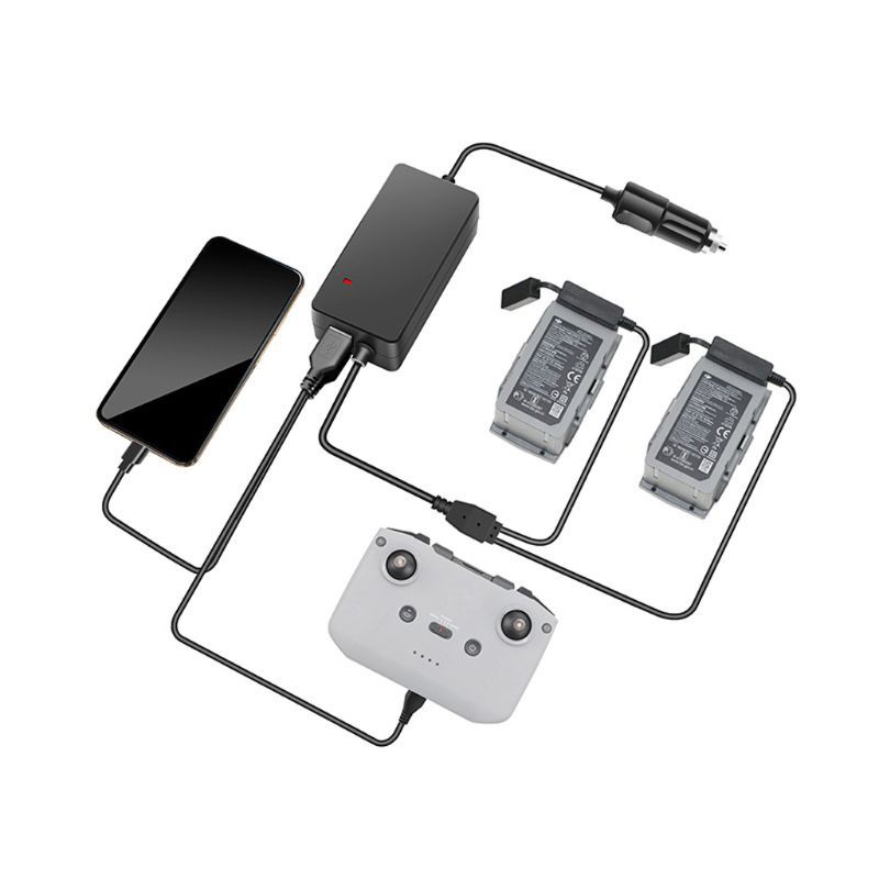 DOU Car Charger Dual Battery Fast Charging Adapter for D-JI Mavic Air 2 ...