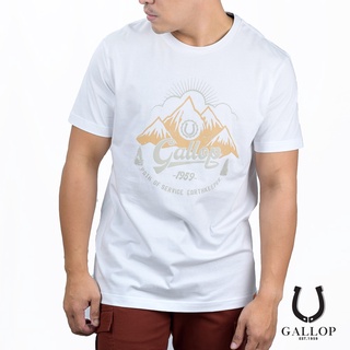 เสื้อโอเวอร์ไซ แฟชั่นยูนิเซ็กซ์GALLOP : เสื้อยืดคอกลมพิมพ์ลาย BASIC -T-SHIRT (Round-necked) GT9056