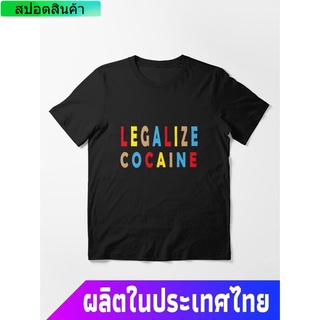 การส่งเสริม ใหม่  โคคาโคลา เป๊ปซี่ Legalize Cocaine Essential T-Shirt คอกลม แฟชั่น แขนสั้น แฟชั่น เสื้อยืด ผ้าฝ้ายแท้