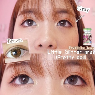 Prettydoll little giltter น้ำตาล , เทา คอนแทคเลนส์เกาหลีของแท้ 🇰🇷 ขนาดมินิ สีตาหวานขึ้นแบบธรรมชาติ