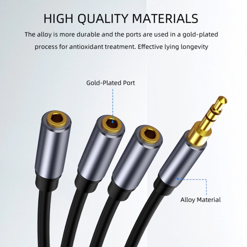 สายแยกหูฟังแบบ 3ทาง Audio Splitter Audio Cable 3.5mm 3 Female to Male Jack 3.5mm Splitter Adapter  f