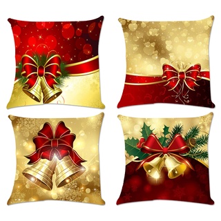 &lt;Cod&gt;ปลอกหมอนลายคริสต์มาสขนาด 45X45,50X50,60X60,70X70,40X40,Xmas สําหรับตกแต่งบ้านโซฟาสีแดง