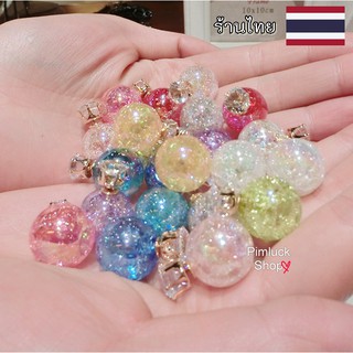 พร้อมส่ง ต่างหู หลากสีชนิดกลม pimluck