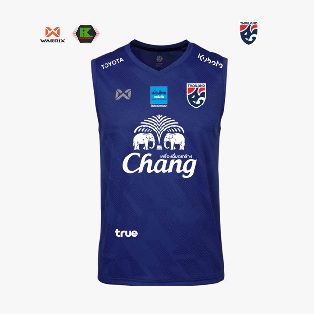 ส่งฟรี [กรมท่า,M]เสื้อซ้อมทีมชาติไทย2020 แขนกุด คอวี DIY สีกรมท่า