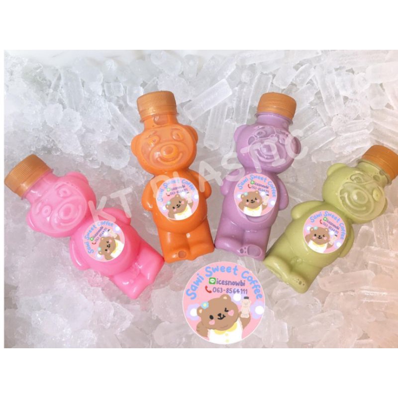 ขวดพลาสติก ขนาด 150 ml ทรงหมี ( 50 ใบ / 150 ใบ+พร้อมฝา เลือกสีฝาได้) ขวด บรรจุเครื่องดื่ม พลาสติกใส PET - รูปที่ 3