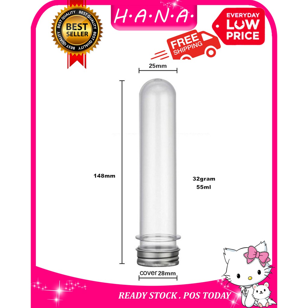 PET Gumball Candy พลาสติกหลอดทดลองอเนกประสงค์ใส 55ml